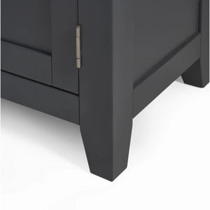 Julian Bowen Bordeaux Dark Grey Parquet Sideboard – Rustic Wooden Storage Cabinet with Spacious Shelves & Cupboards - Sleek Furniture
