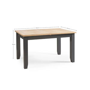 Julian Bowen Bordeaux Grey Extending Dining Table with Parquet Top & Butterfly Extension - Sleek Furniture