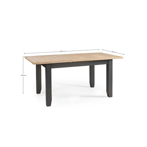 Julian Bowen Bordeaux Grey Extending Dining Table with Parquet Top & Butterfly Extension - Sleek Furniture