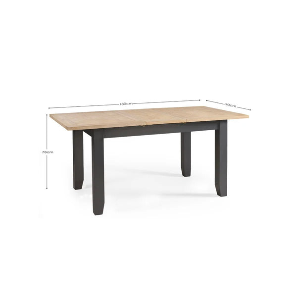 Julian Bowen Bordeaux Grey Extending Dining Table with Parquet Top & Butterfly Extension - Sleek Furniture