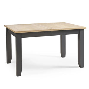 Julian Bowen Bordeaux Grey Extending Dining Table with Parquet Top & Butterfly Extension - Sleek Furniture