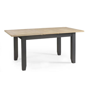 Julian Bowen Bordeaux Grey Extending Dining Table with Parquet Top & Butterfly Extension - Sleek Furniture