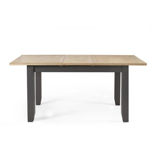 Julian Bowen Bordeaux Grey Extending Dining Table with Parquet Top & Butterfly Extension - Sleek Furniture