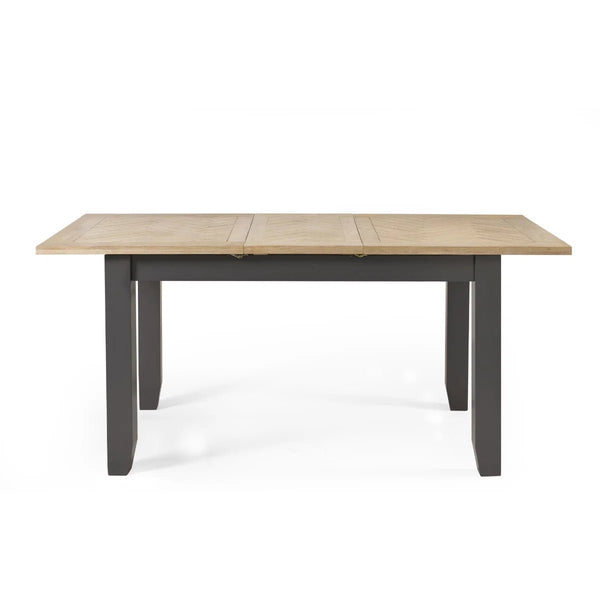 Julian Bowen Bordeaux Grey Extending Dining Table with Parquet Top & Butterfly Extension - Sleek Furniture