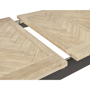 Julian Bowen Bordeaux Grey Extending Dining Table with Parquet Top & Butterfly Extension - Sleek Furniture