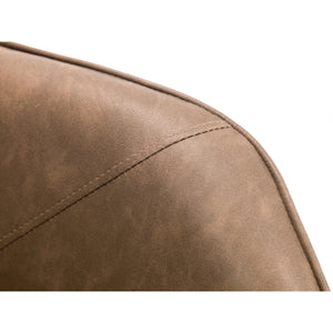 Julian Bowen Bowery 360° Swivel Accent Chair in Brown Faux Leather with Black Metal Base – Modern Industrial Lounge Chair - Sleek Furniture
