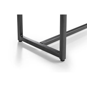 Julian Bowen Brooklyn 2 Seater Upholstered Dining Bench – Charcoal Grey Suede Effect Seat with Industrial Gunmetal Metal Frame for Dining Room, Kitchen & Hallway - Sleek Furniture