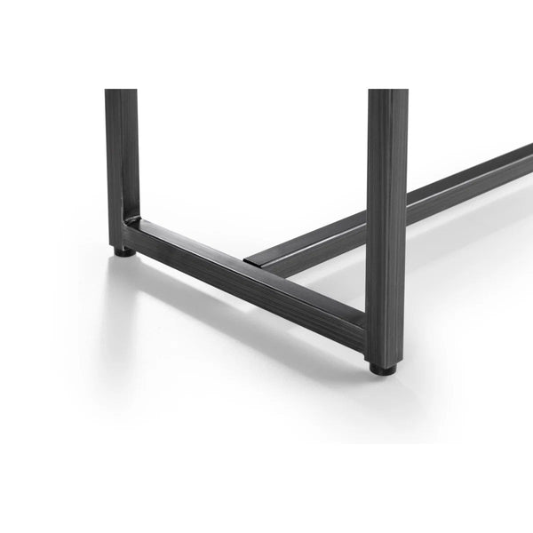 Julian Bowen Brooklyn 2 Seater Upholstered Dining Bench – Charcoal Grey Suede Effect Seat with Industrial Gunmetal Metal Frame for Dining Room, Kitchen & Hallway - Sleek Furniture