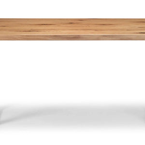Julian Bowen Brooklyn Solid Oak Dining Table with Industrial Metal Trapeze Legs for 6 Seater Dining Room - Sleek Furniture