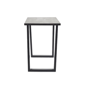 Julian Bowen Brooklyn Solid Oak Industrial Bar Table with Dark Oak Finish & Metal Trapeze Legs - Sleek Furniture