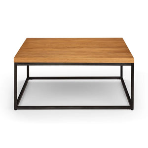 Julian Bowen Brooklyn Solid Oak Industrial Bar Table with Rustic Wood Finish & Metal Frame - Sleek Furniture