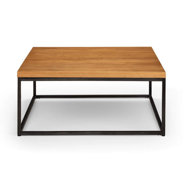 Julian Bowen Brooklyn Solid Oak Industrial Bar Table with Rustic Wood Finish & Metal Frame - Sleek Furniture