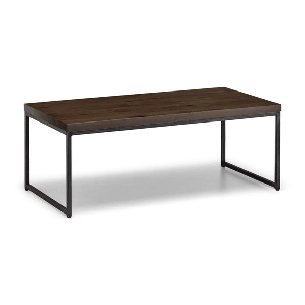 Julian Bowen Brooklyn Solid Oak Nesting Coffee Tables with Industrial Metal Legs – Rustic Dark Oak Space-Saving Living Room Table Set - Sleek Furniture