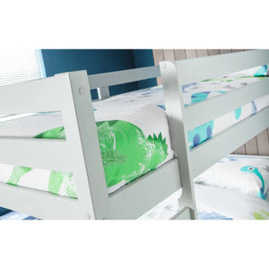 Julian Bowen Camden Dove Grey Solid Pine Wooden Bunk Bed with Safety Rails & Ladder | Space Saving Twin Sleeper for Kids & Guest Rooms - Sleek Furniture