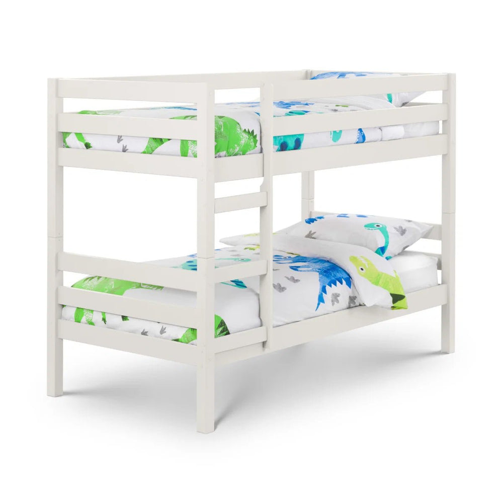 Julian Bowen Camden Surf White Solid Pine Bunk Bed – Modern Space-Saving Wooden Twin Sleeper Bed for Children's & Guest Bedrooms - Sleek Furniture