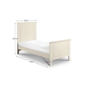 Julian Bowen Cameo Convertible Cot Bed in Stone White – Adjustable Mattress Heights, Toddler Bed Conversion, Classic Nursery Furniture - Sleek Furniture