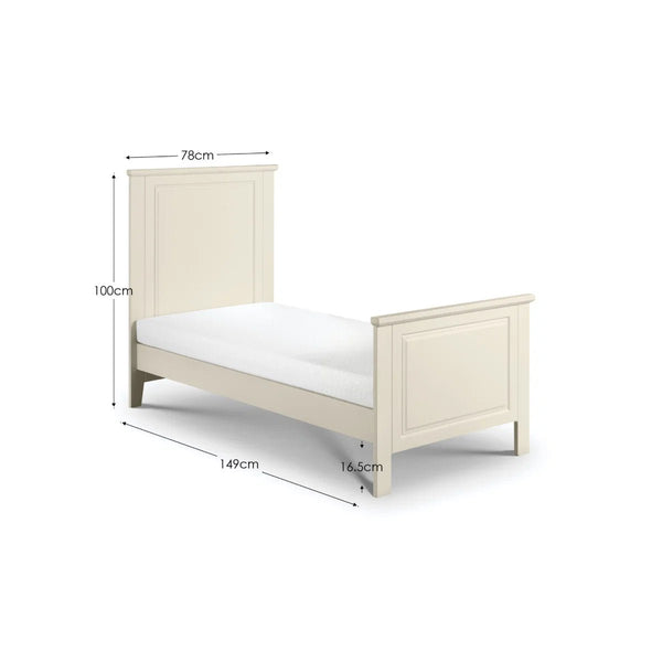 Julian Bowen Cameo Convertible Cot Bed in Stone White – Adjustable Mattress Heights, Toddler Bed Conversion, Classic Nursery Furniture - Sleek Furniture