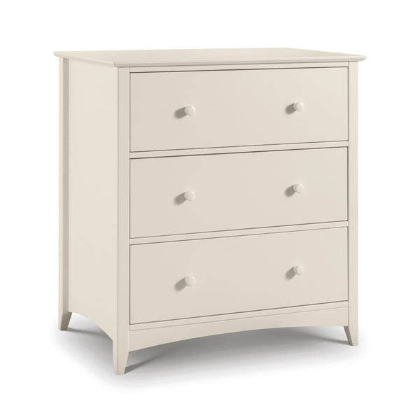 Julian Bowen Cameo Nursery Changing Station with 2 Drawers & Open Shelves – Stone White Baby Changing Unit - Sleek Furniture