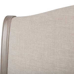 Julian Bowen Camille 150cm King Size Bed Frame with Upholstered Oatmeal Linen Headboard & Limed Oak Finish - Sleek Furniture
