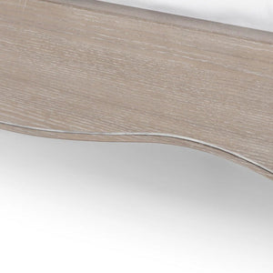 Julian Bowen Camille 150cm King Size Bed Frame with Upholstered Oatmeal Linen Headboard & Limed Oak Finish - Sleek Furniture