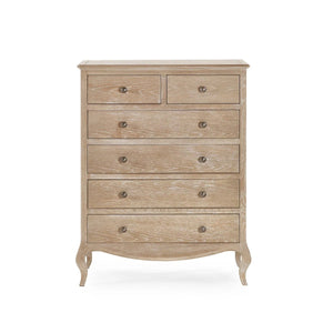 Julian Bowen Camille 4+2 Chest of Drawers – Elegant French-Inspired Wooden Bedroom Storage Cabinet with 6 Drawers - Sleek Furniture