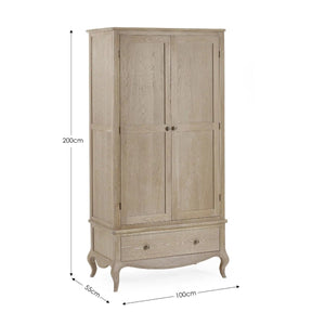 Julian Bowen Camille French-Inspired Combination Wardrobe with Ornate Detailing – White, 2 Door, 2 Drawer Storage - Sleek Furniture