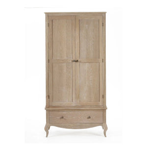 Julian Bowen Camille French-Inspired Combination Wardrobe with Ornate Detailing – White, 2 Door, 2 Drawer Storage - Sleek Furniture