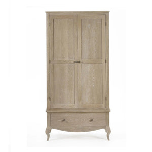 Julian Bowen Camille French-Inspired Combination Wardrobe with Ornate Detailing – White, 2 Door, 2 Drawer Storage - Sleek Furniture