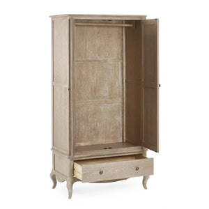 Julian Bowen Camille French-Inspired Combination Wardrobe with Ornate Detailing – White, 2 Door, 2 Drawer Storage - Sleek Furniture