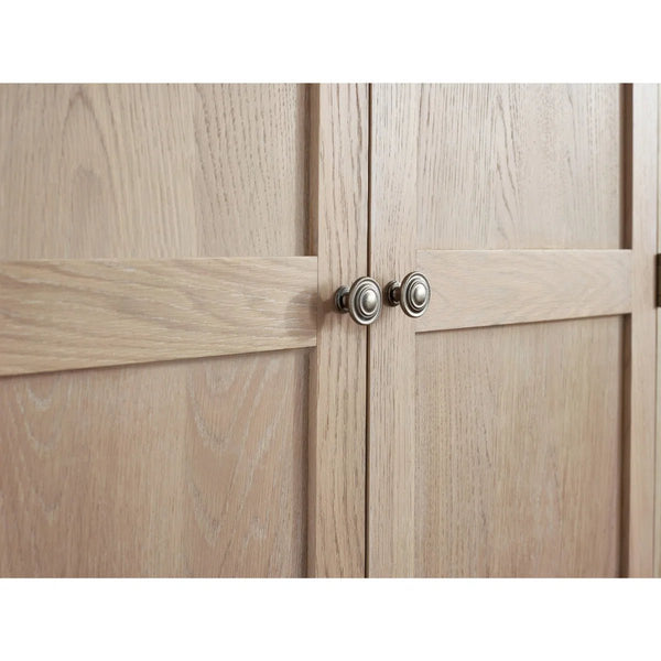 Julian Bowen Camille French-Inspired Combination Wardrobe with Ornate Detailing – White, 2 Door, 2 Drawer Storage - Sleek Furniture