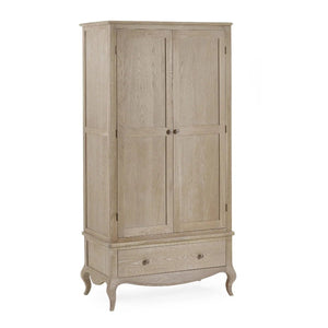 Julian Bowen Camille French-Inspired Combination Wardrobe with Ornate Detailing – White, 2 Door, 2 Drawer Storage - Sleek Furniture