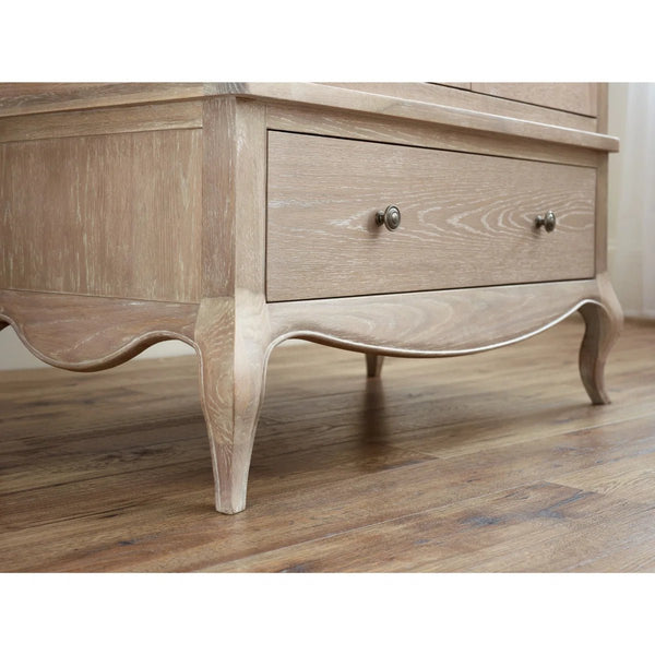 Camille white bedroom storage wardrobe with traditional detailing