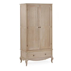 Julian Bowen Camille French-Inspired Combination Wardrobe with Ornate Detailing – White, 2 Door, 2 Drawer Storage - Sleek Furniture