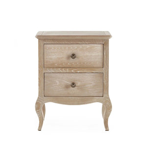 Julian Bowen Camille French Style 2 Drawer Bedside Table with Ornate Detailing, Soft Curves & Elegant Storage - Sleek Furniture
