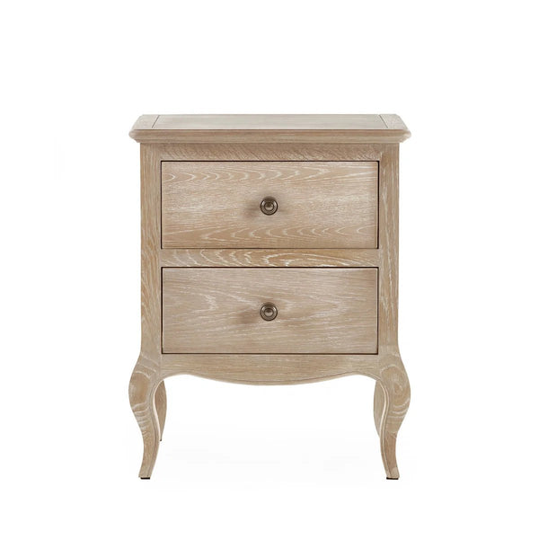 Julian Bowen Camille French Style 2 Drawer Bedside Table with Ornate Detailing, Soft Curves & Elegant Storage - Sleek Furniture