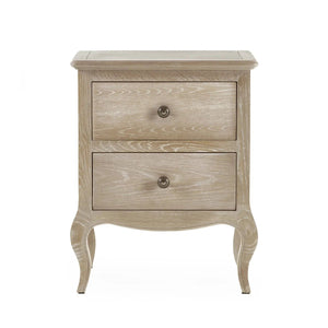 Julian Bowen Camille French Style 2 Drawer Bedside Table with Ornate Detailing, Soft Curves & Elegant Storage - Sleek Furniture