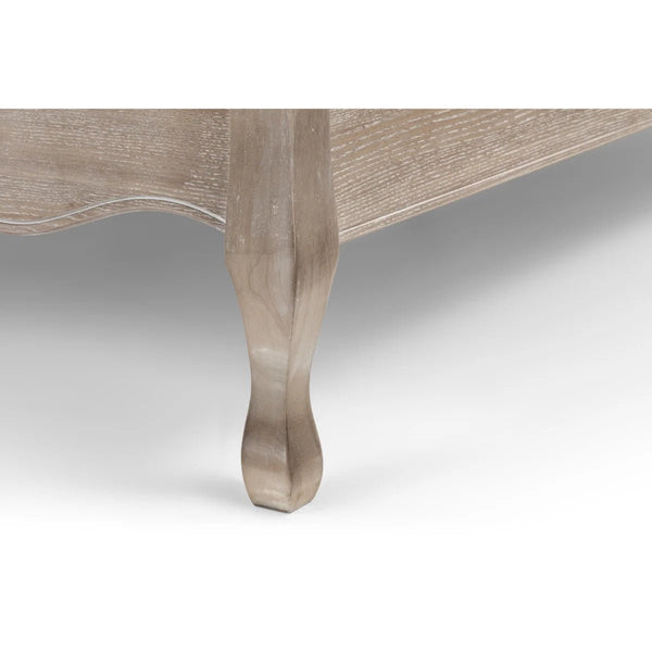 Julian Bowen Camille French Style Limed Oak Bed Frame with Upholstered Oatmeal Linen Headboard – Double, King & Super King - Sleek Furniture