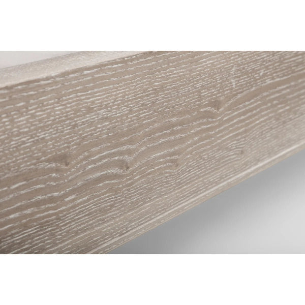 Julian Bowen Camille Limed Oak Bed Frame with Upholstered Oatmeal Linen Headboard – Double, King & Super King - Sleek Furniture