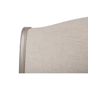 Julian Bowen Camille Limed Oak Bed Frame with Upholstered Oatmeal Linen Headboard – Double, King & Super King - Sleek Furniture