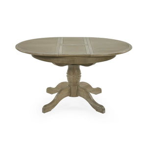 Julian Bowen Camille Round Extending Dining Table in Limed Oak – 110-145cm Extendable Pedestal Dining Table - Sleek Furniture