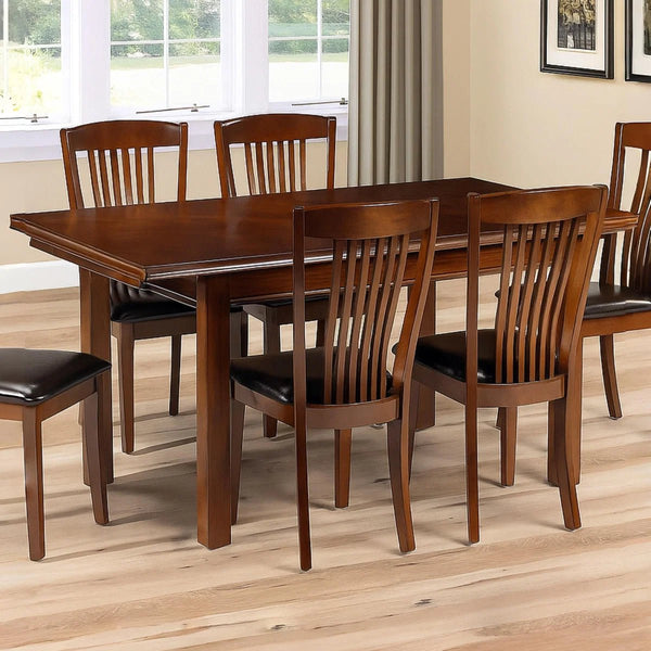 Julian Bowen Canterbury Extendable Solid Rubberwood Dining Table with Butterfly Extension, Mahogany Finish - Sleek Furniture
