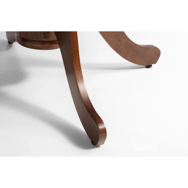 Julian Bowen Canterbury Round to Oval Extending Dining Table in Mahogany Finish – Solid Malaysian Hardwood Pedestal Table with Butterfly Extension, Seats Up to 6 - Sleek Furniture