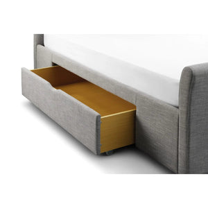 Julian Bowen Capri Light Grey Fabric Storage Bed Frame with 2 Underbed Drawers & Sprung Slatted Base - Sleek Furniture