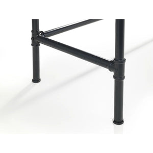 Julian Bowen Carnegie Industrial Pipe Office Desk with Mocha Elm Wood Finish & Black Steel Frame – 120cm - Sleek Furniture