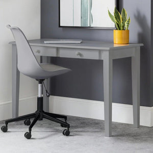 Julian Bowen Carrington Grey Wooden Home Office Desk with 2 Storage Drawers - Sleek Furniture