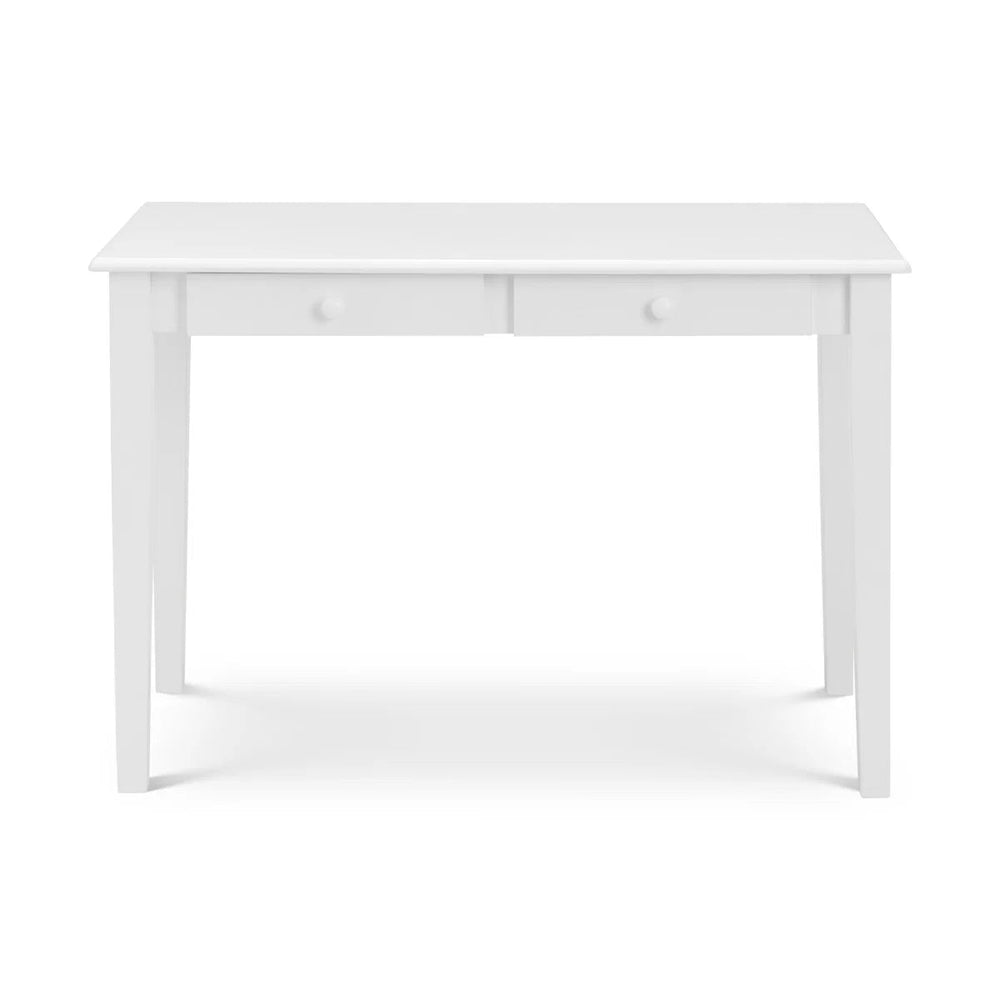 Julian Bowen Carrington White Wooden Desk with 2 Storage Drawers for Home Office, Study & Bedroom - Sleek Furniture