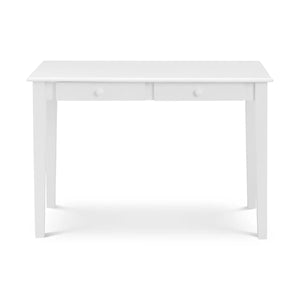 Julian Bowen Carrington White Wooden Desk with 2 Storage Drawers for Home Office, Study & Bedroom - Sleek Furniture