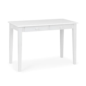 Julian Bowen Carrington White Wooden Desk with 2 Storage Drawers for Home Office, Study & Bedroom - Sleek Furniture