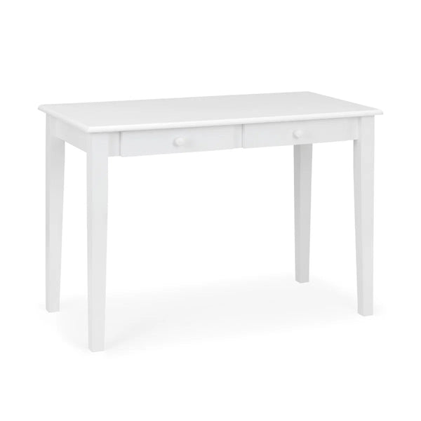 Julian Bowen Carrington White Wooden Desk with 2 Storage Drawers for Home Office, Study & Bedroom - Sleek Furniture