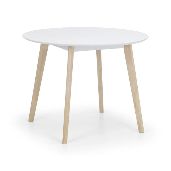 Julian Bowen round dining table viewed from the side